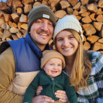 Kate with her husband and baby