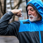 Man flexing his arm