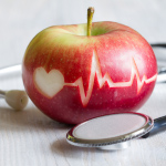 EKG carved into an apple