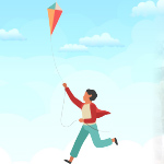 Person flying a kite Person flying a kite